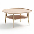 Table basse en bois avec étagère inférieure dimensions 120 x 70 x 45cm finition naturelle