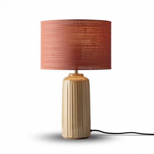 Lampe en céramique avec abat-jour en tissu rouge 20 x 20 x 40cm