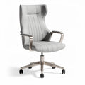 Chaise de bureau en tissu gris avec accoudoirs et roulettes hauteur réglable 60 x 60 x 120cm