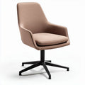 Chaise de bureau en tissu beige avec base en métal noir dimensions 60 x 60 x 85cm